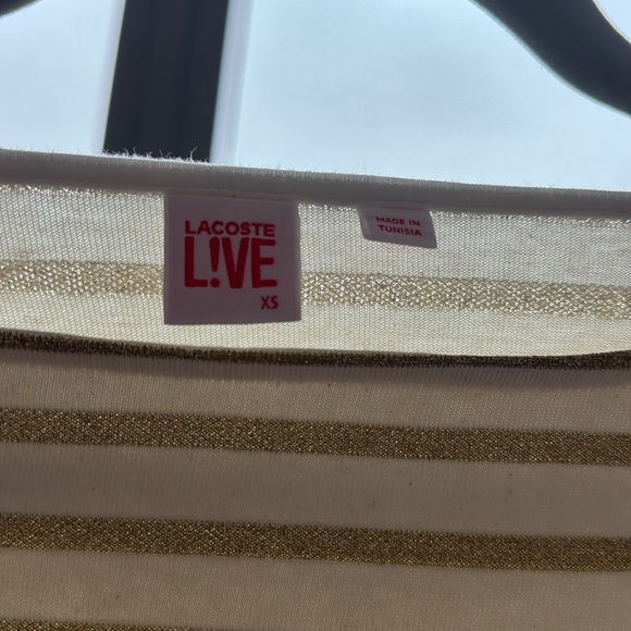 Lacoste Boat Neck Stripe Tee - Picture 3 of 3